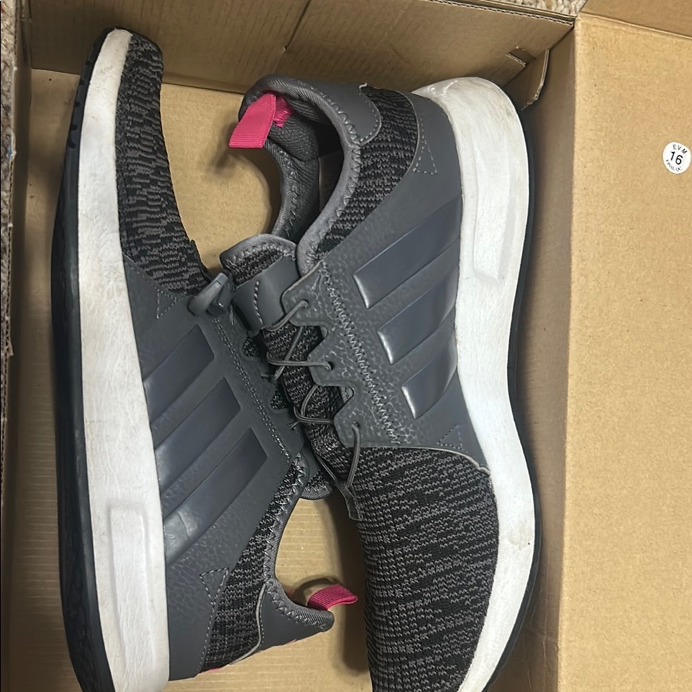 Adidas Gray and Pink Sneakers with Cushioned Sole